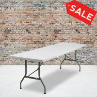 Flash Furniture 30''W x 96''L Plastic Folding Table DAD-YCZ-244-GW-GG